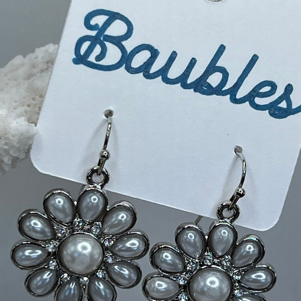 Baubles Earrings Silver Faux Pearl